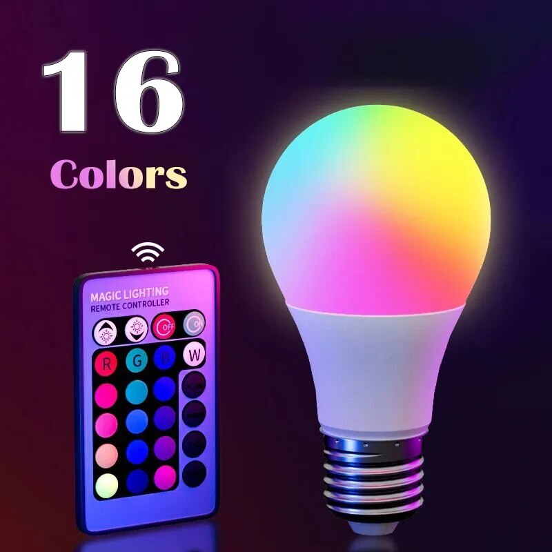 Voice Control Light Bulb - 16 สี RGB หลอดไฟ LED หลอดไฟหลากสี