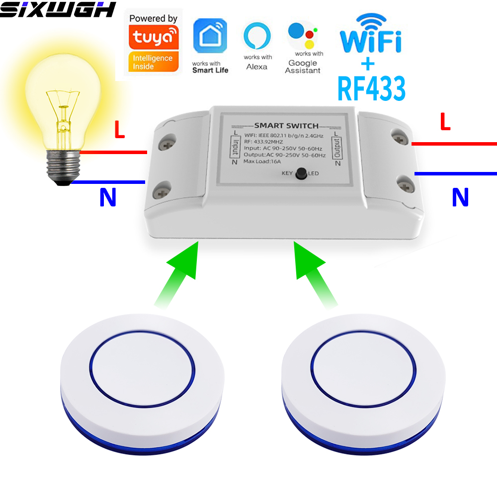 Smart Home Ikea - 16A WiFi Tuya สวิตช์อัจฉริยะรีโมทคอนโทรลไร้สายสวิตช์ตั้งเวลาใช้งานร่วมกับแอพสมาร์ทไลฟ์ อเล็กซา กูเกิล