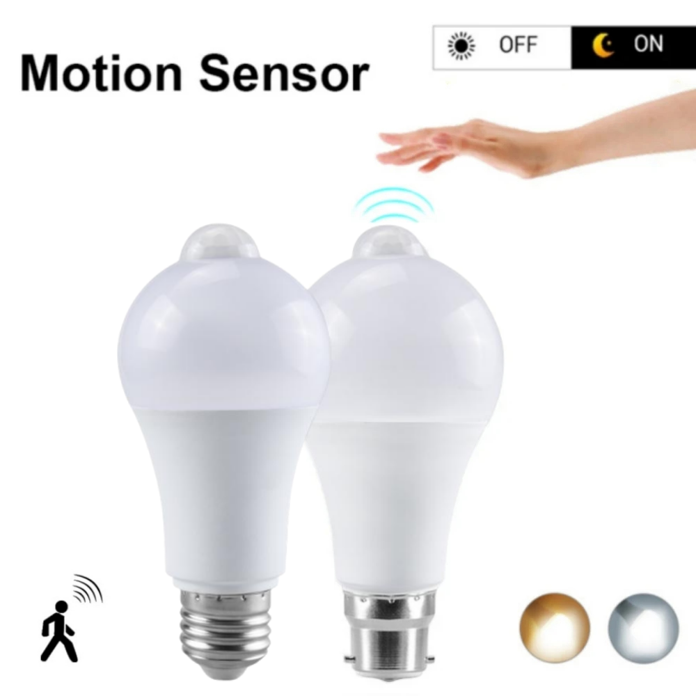 Voice Control Light Bulb - PIR Motion Sensor หลอดไฟ LED 12W