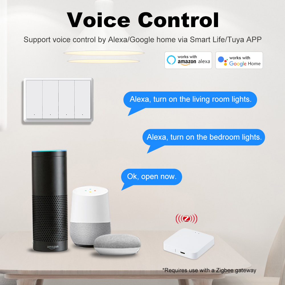 MANHOT ZigBee3.0 สวิตช์อัจฉริย - Smart Home Ikea บทวิจารณ์และราคา